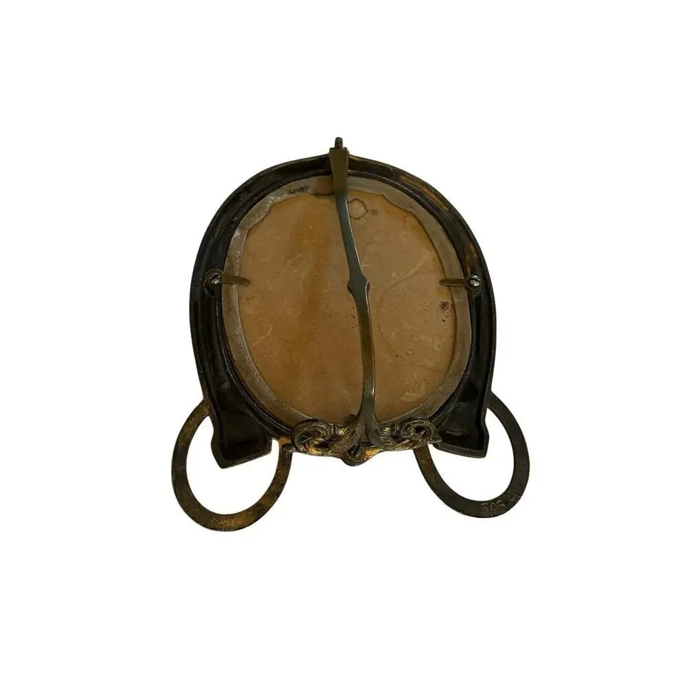 Vintage Brass Horseshoe Picture Frame #305 A Horse Lover Equestrian Western